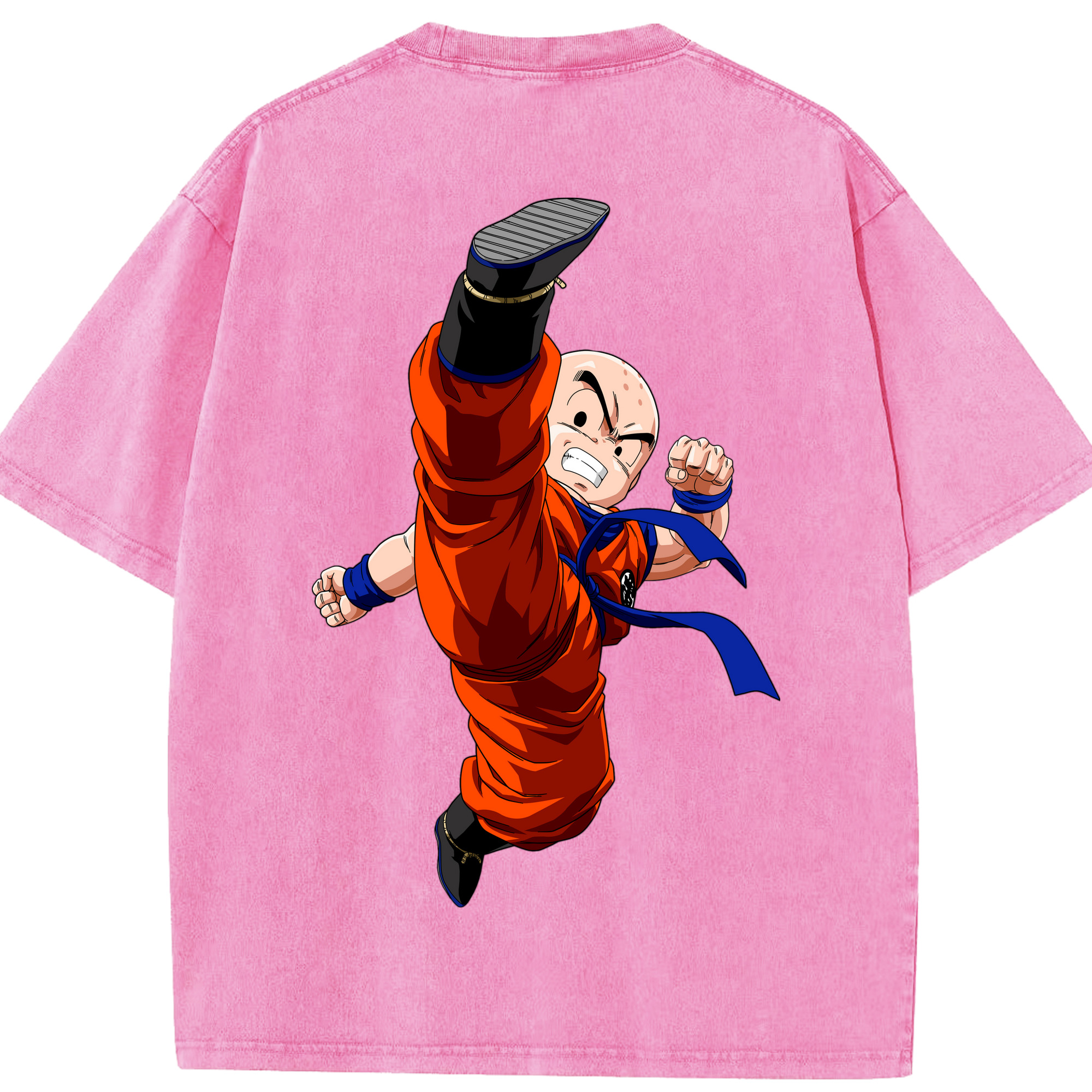 （画像用） ドラゴンボール クリリン DRAGON BALL krillin 綿100% ヴィンテージ風 半袖Tシャツ（背面プリント）